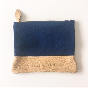 nwot//R.B. of McD • leather and canvas clutch